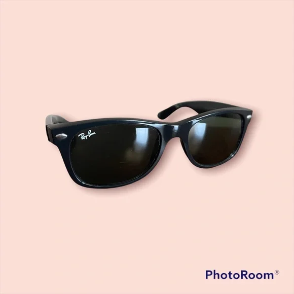 RAY-BAN WAYFARER BLACK CLASSIC SUNGLASSES RB2132 with case and cloth Ray-Ban RB2132 New Wayfarer Classic M (55 - 18) with Green  main image 2